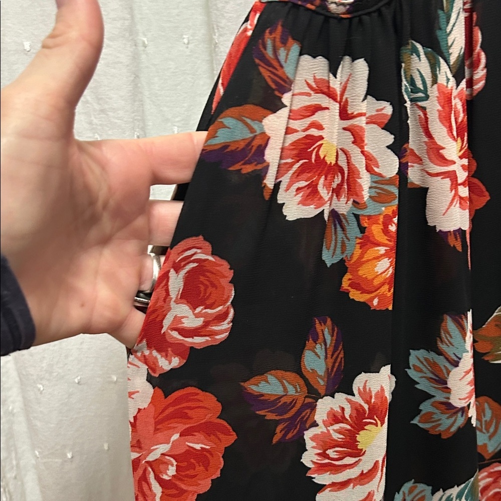 ASTR The Label Marissa Floral Witchy Handkerchief Hem Flowy Boho Dress - Picture 16 of 16